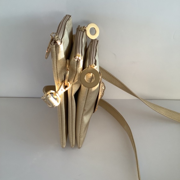 Nima Gold with Jaguar head crossbody purse New - Picture 3 of 5